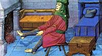 Homme se chauffant les pieds devant la cheminee (2)